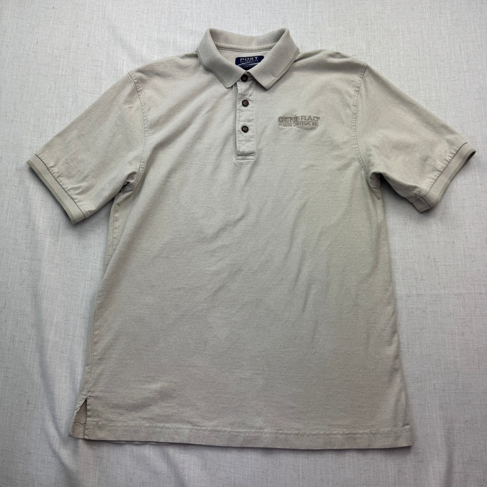 Port Authority Polo Shirt Mens M Tan Generac Power Systems Workwear Minimalist